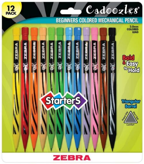 045888528123 Zebra Cadoozles Beginners Colored Mechanical Pencils
