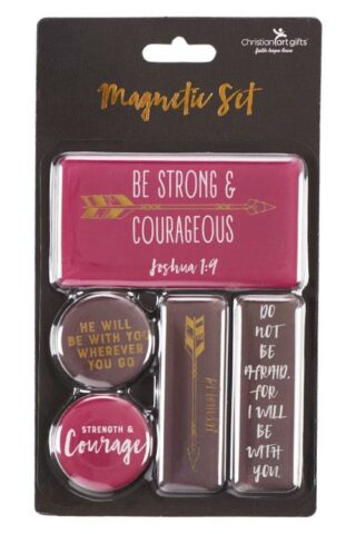 1220000131118 Be Strong And Courageous Magnet Set