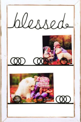 767722188002 Farmhouse Blessed Twisted Wire Photo Art (Plaque)